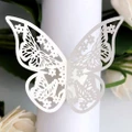 GoodGoods Reflective Hollow Out Butterfly Paper Napkin Ring Buckle Towel Wedding Party Table Decoration(White,1 Piece)