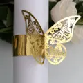 GoodGoods Reflective Hollow Out Butterfly Paper Napkin Ring Buckle Towel Wedding Party Table Decoration(Gold,1 Piece)