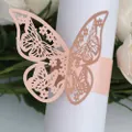 GoodGoods Reflective Hollow Out Butterfly Paper Napkin Ring Buckle Towel Wedding Party Table Decoration(Pink,1 Piece)