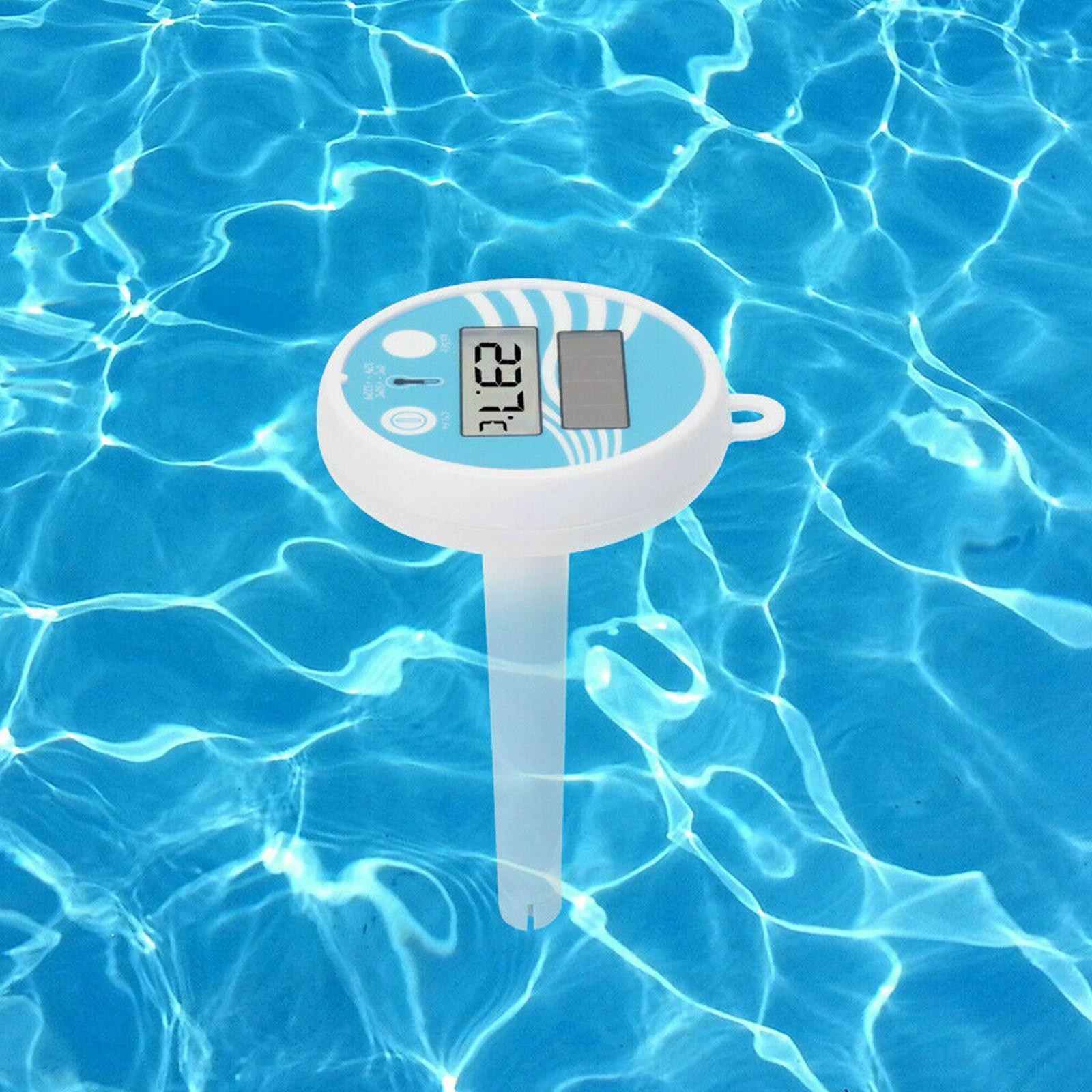 Solar Powered Swimming Pool Thermometer LCD for Spa Pond Indoor Outdoor