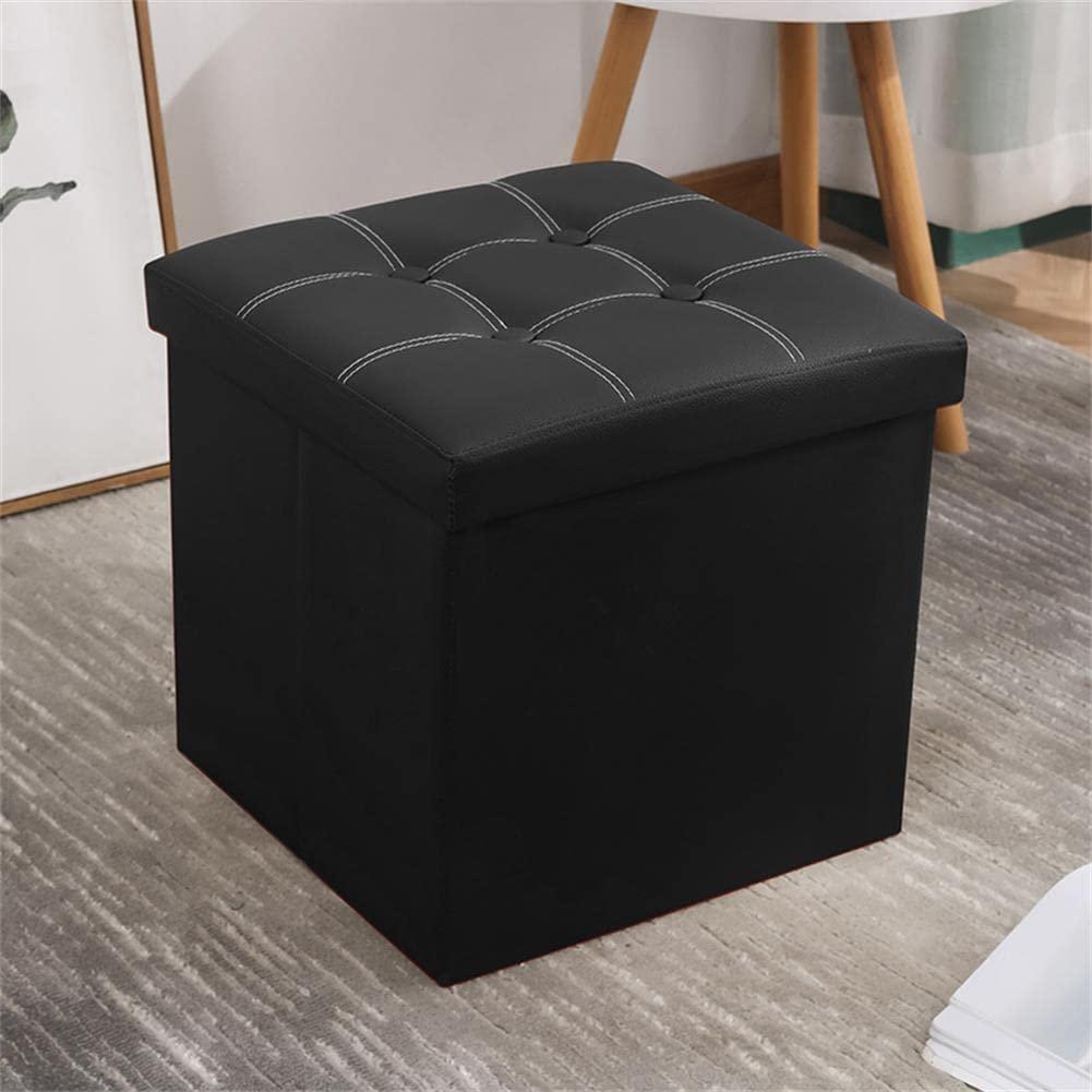 Folding Storage Bench Ottoman Storage Cube Boxes Footrest Stool Seat for Bedroom and Hallway