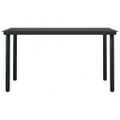 Garden Dining Table Black 140x70x74 cm Steel and Glass vidaXL