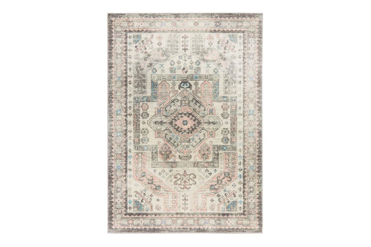 Rug Culture Large Silver & Dusty Pink Vintage Look Transitional Rug - 290x200cm