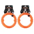 2PK Paws & Claws 24cm Fetch N' Play Tugger/Bite/Chew Pet Dog Ring Toy Orange LG
