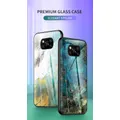 for POCO X3 NFC Case Marble Pattern Colorful Tempered Glass Shockproof Scratch-Resistant Protective Case