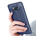 for POCO X3 NFC Case Litchi Pattern with Lens Protector Shockproof PU Leather + TPU Soft Protective Case Back Cover