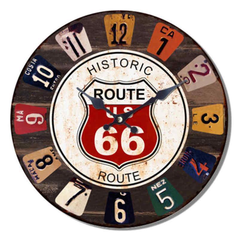 Route 66 Round Wall Clock 28.8cm