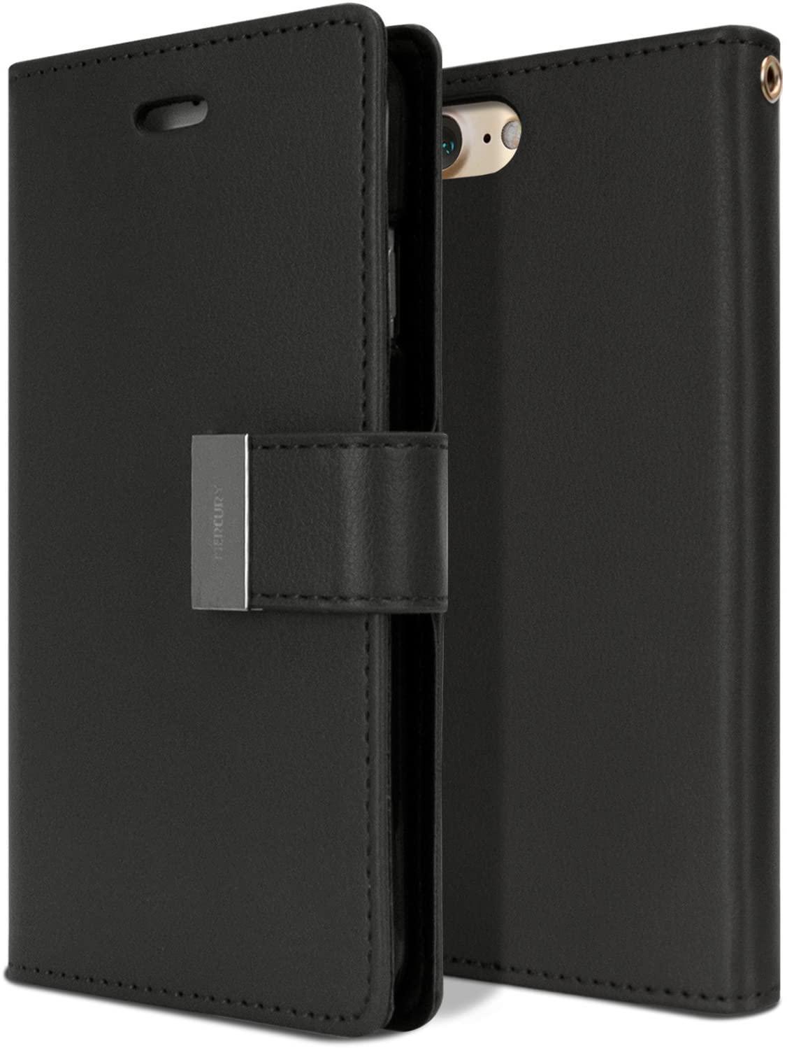 Mercury Black Flip Case-Goospery Rich Wallet for Apple iPhone 13 Pro Max