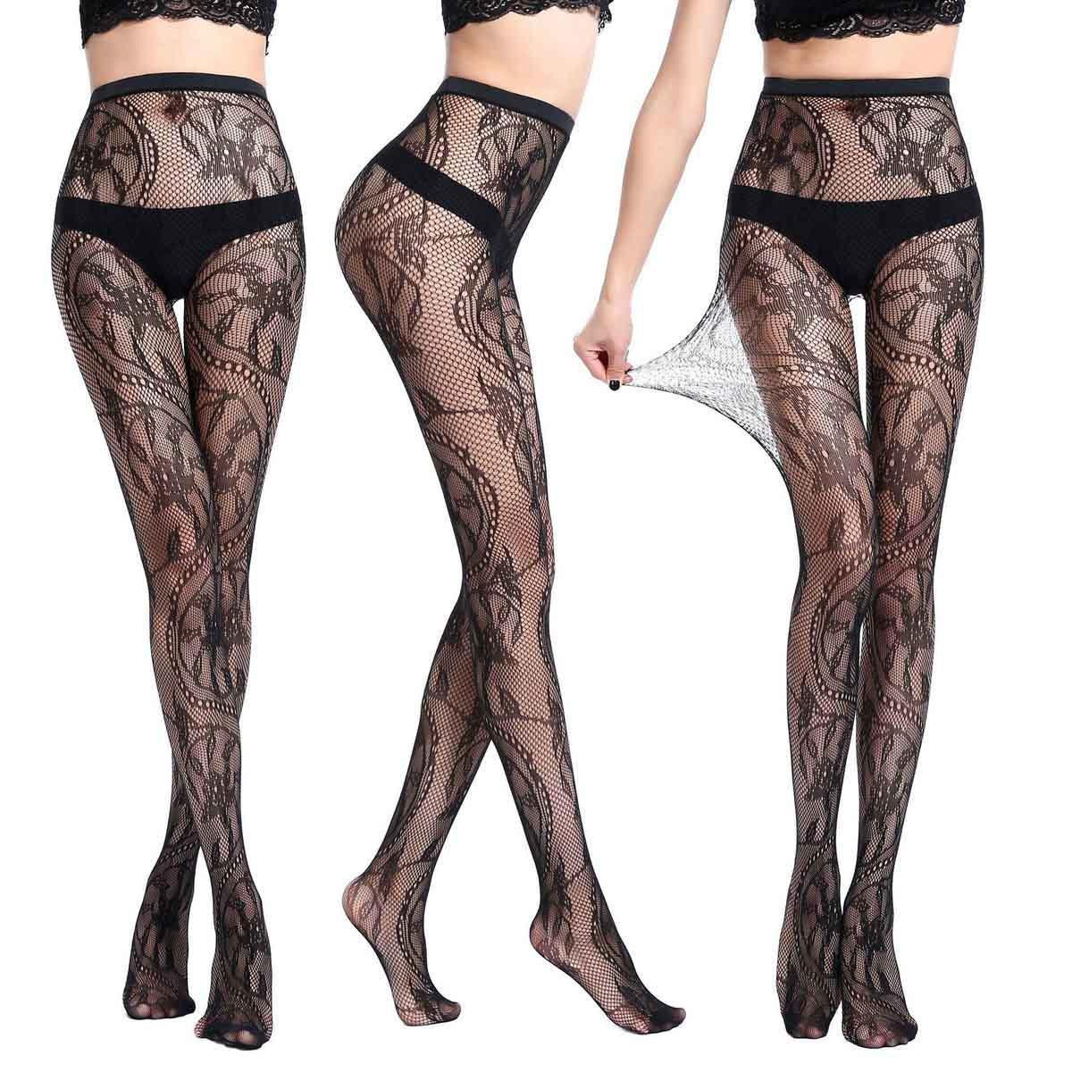 Fishnet Pantyhose Tights Patterned Stockings Waist High