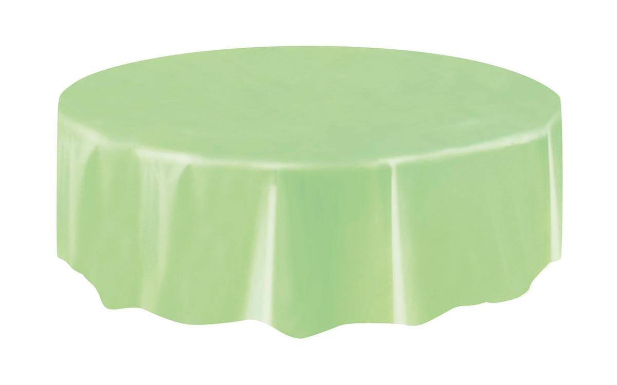 Round Wedding Party Tablecover Table Cover Cloth Plastic Tablecloth Birthday 84" 213cm - Apple Green