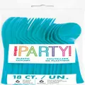 18pcs Coloured Colour Plastic Cutlery Knives Forks Spoons Birthday Party Utensil - Caribbean Teal