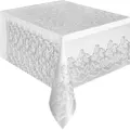 Plastic Tablecloth White Lace Wedding Engagement Frozen Tablecover Rectangle