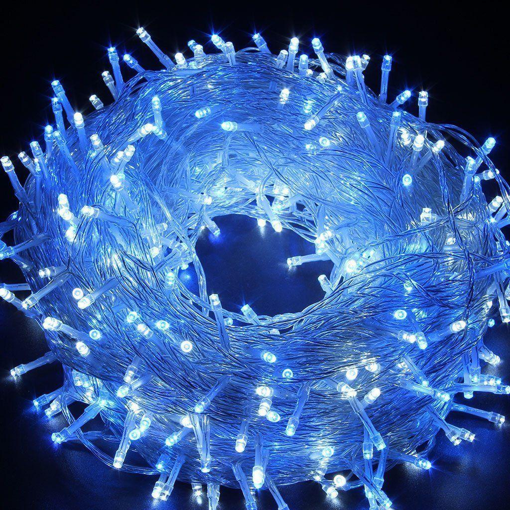 ZOIC 100M 500 LED String Lights For Christmas Holiday Home Garden Decoration Memory Fucntion 8 Modes- Blue And White