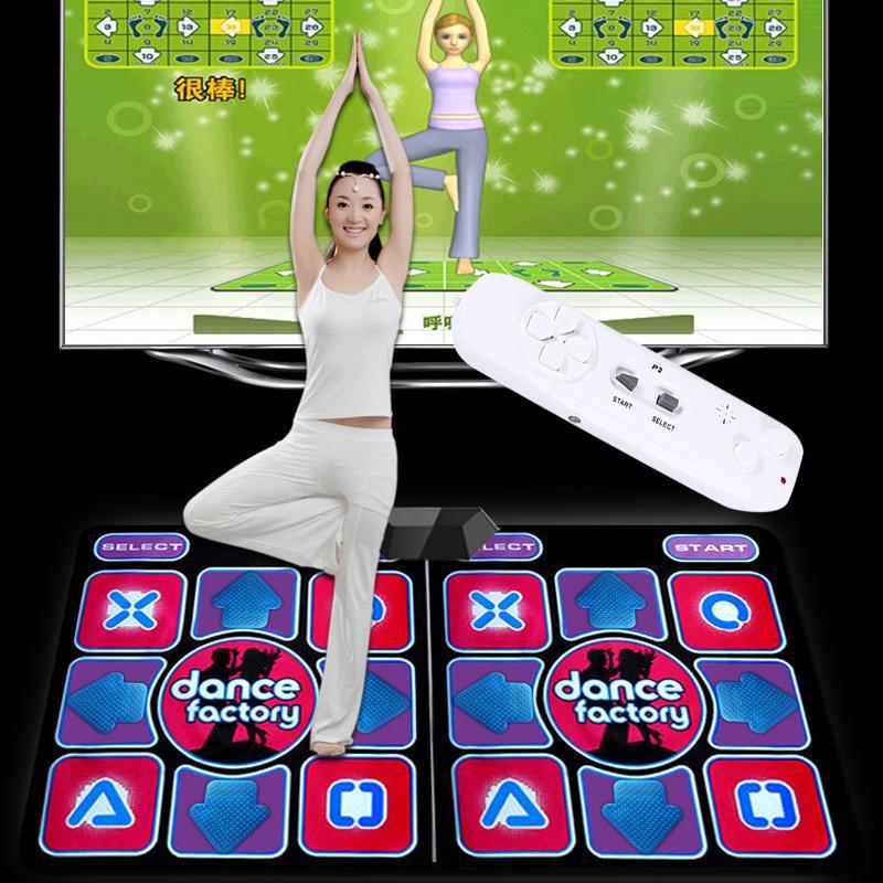 Wired Dancing Mat Pad Computer TV Slimming Dance Blanket with Two Somatosensory Gamepad a Colored Lights Version