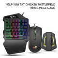 HXSJ Keyboard+Mouse+Converter Combo 3200DPI Wired RGB Gaming Mouse 35 Keys Single-hand Gaming Keyboard Game Console Switch Converter Adapter for PS3/PS4 P6+V100+A869