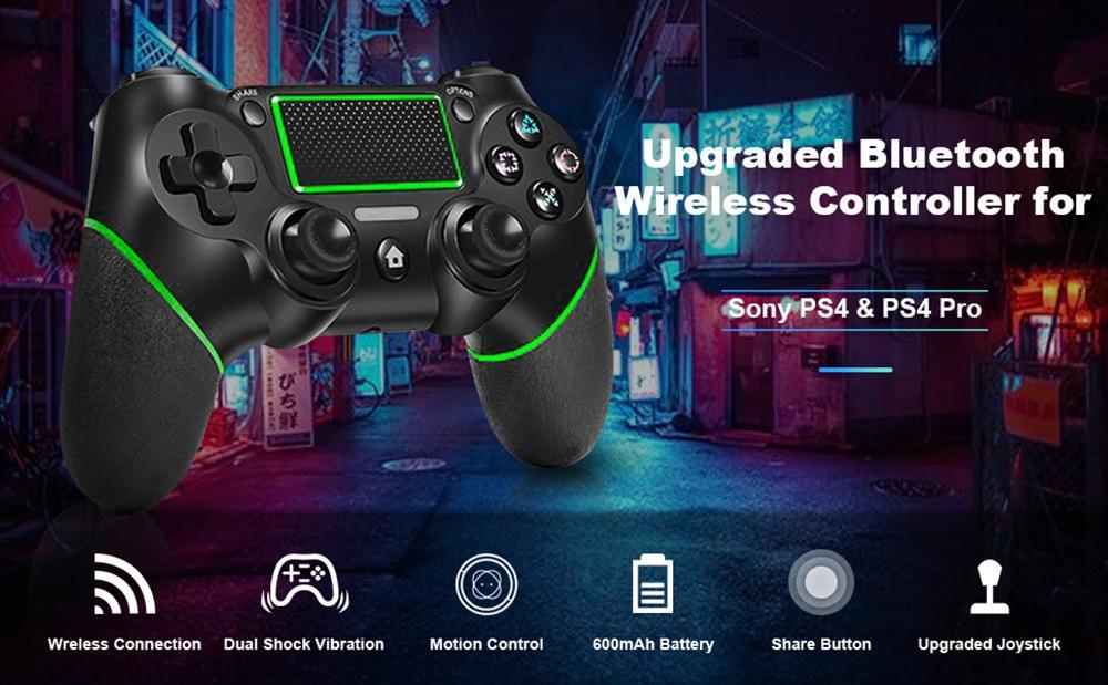 C200 bluetooth Gamepad Wireless Game Controller with 600mAh Battery Dual Shock Vibration Motion Control for PS4 PC Android Phone