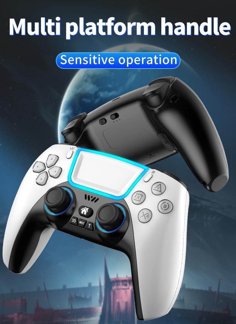 RALAN P03 Wireless Bluetooth Game Controller Gamepad With RGB Light Touchpad Back Key Support 3D Joystick Turbo for PS3 PS5 for PS4 Android HID Apple MFI for Nintendo Switch