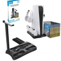 KJH-P5-025 Vertical Stand Charger Station Controller Charging Dock With 3 USB Port Disc Stand For PS5 Console