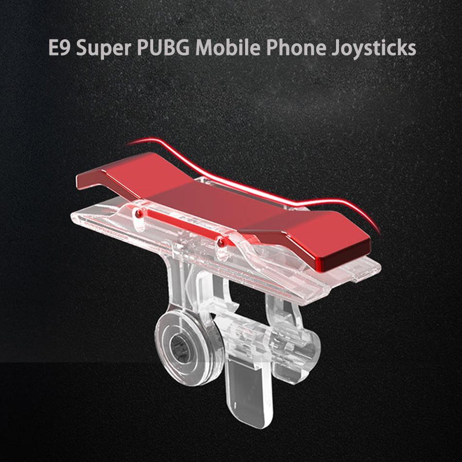 E9 2Pcs Metal Joystick Game Controller for PUBG Mobile Phone Smartphone for iOS Android Shooter Button Fire Triggers