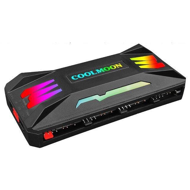 COOLMOON RGB Controller 4Pin PWM 5V 3Pin ARGB with Smart Remote Control Black