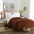 Chic Bedspread Coverlet Blanket Throw King Single / Double / Queen Size 200 x 230cm Brown