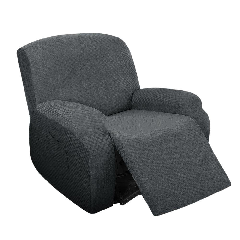 Easy-Going Massage Chair Cover Single Seat Jacquard Recliner Cover Dark Grey