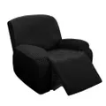 Easy-Going Massage Chair Cover Single Seat Jacquard Recliner Cover Black