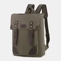 Men Casual Large Capacity Wear-Resistant Canvas Backpack Vintage 15.6 Inch Laptop Bag