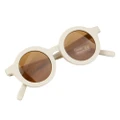 GoodGoods Summer Polarized Protection Children Scrub Sunglasses Retro Round Children Vision Protection(Beige)