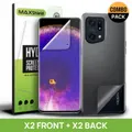 2X For OPPO Find X5 Pro Lite Hydrogel Full Coverage Back Screen Protector Film-Clear Front+Back-For OPPO Find X5 Pro