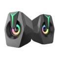 HALLOLURE Wired Computer Speakers RGB Gaming Speakers USB Powered 3.5mm Jack for PC Laptop