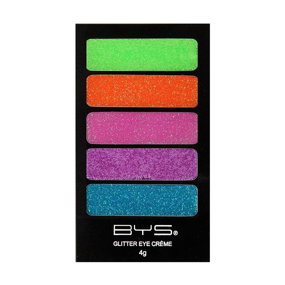 BYS Glitter Creme 4g Gel Base Makeup/Cosmetic/Beauty Palette Neon Glow 5 Shades