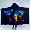 Hooded Blanket Compass Sherpa Fleece