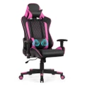 Giantex Gaming Massage Chair Reclining Chair Swivel Ergonomic Computer Seat Home Office,Pink