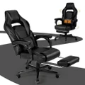 Giantex Gaming Chair w/ Massage Cushion Swivel Ergonomic Computer Chair Home Office,Black
