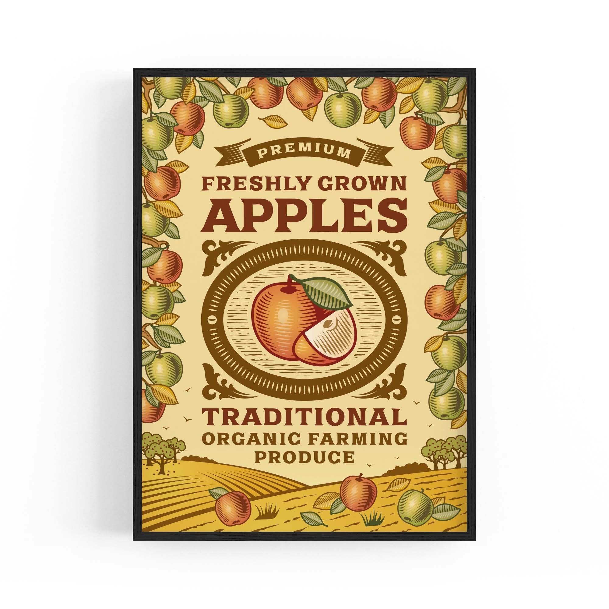 Vintage Apples Advert Farmhouse Kitchen Wall Art: Poster Print, Canvas or Framed