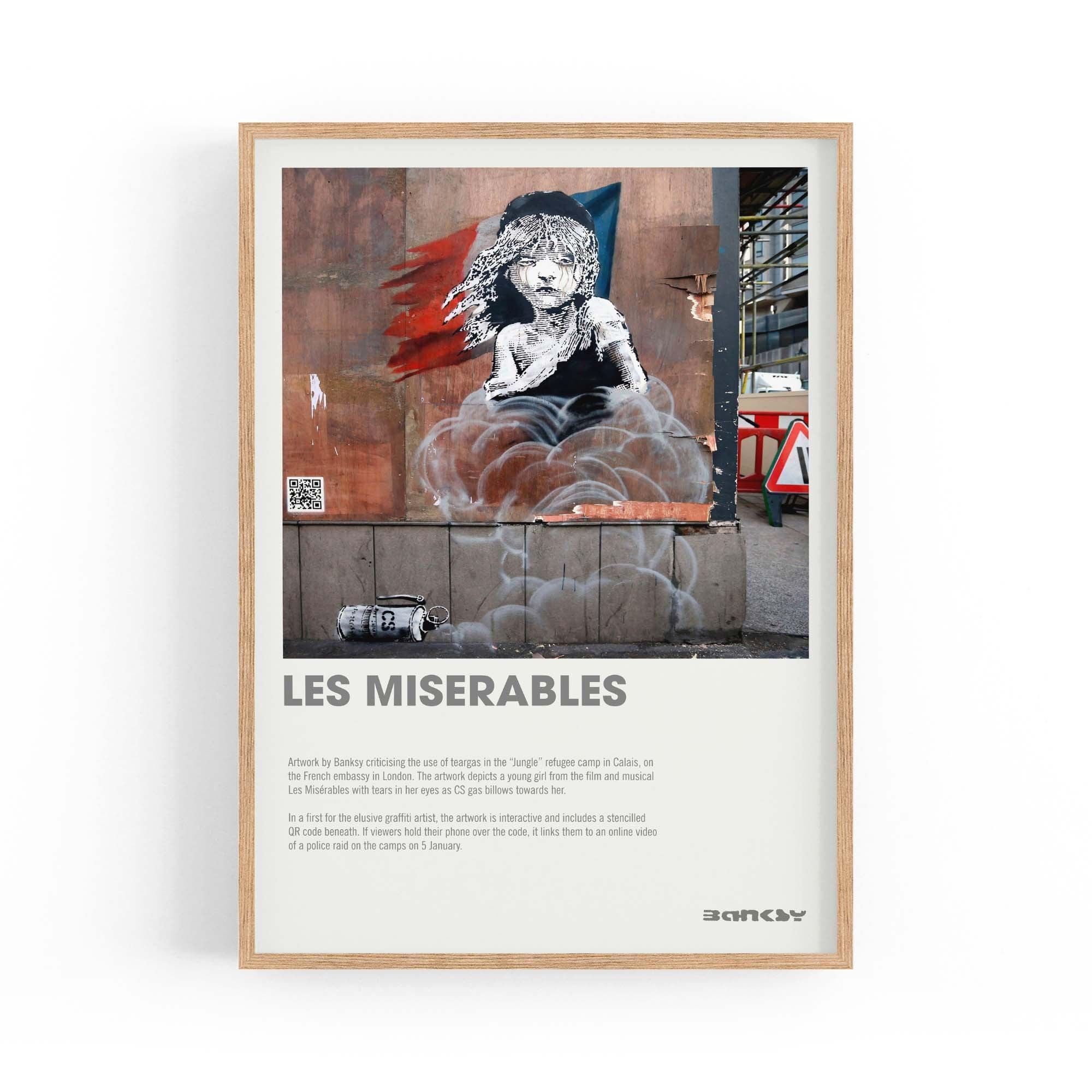 Banksy "Les Miserables" Graffiti Gallery Wall Art: Poster Print, Canvas or Framed