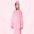 Advwin Oversized Hoodie Blanket Soft Plush Comfy Hooded Cuddle Blankets One Size Fit All ( Pink)