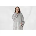 Advwin Oversized Hoodie Blanket Soft Plush Comfy Hooded Cuddle Blankets Teen Kids (Light Grey)