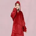 Advwin Oversized Hoodie Blanket Soft Plush Comfy Hooded Cuddle Blankets Teen Kids (Wine Color)