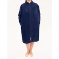 Ladies Givoni Navy Blue Short Zip Polar Fleece Dressing Gown Robe (GB88) [Size: XLarge]