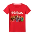 GoodGoods Summer Children Print T-Shirt ROBLOX Clothing Short-Sleeved Cotton Top Kid Boy(5-6 Years,Red)