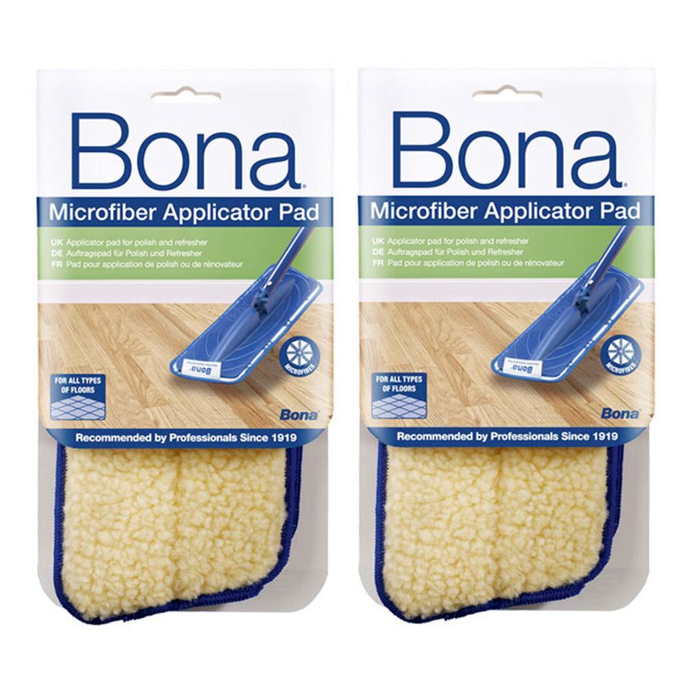 2PK Bona Microfibre Applicator Pad for Wood Refresher/Polish Floor Mop Cleaning