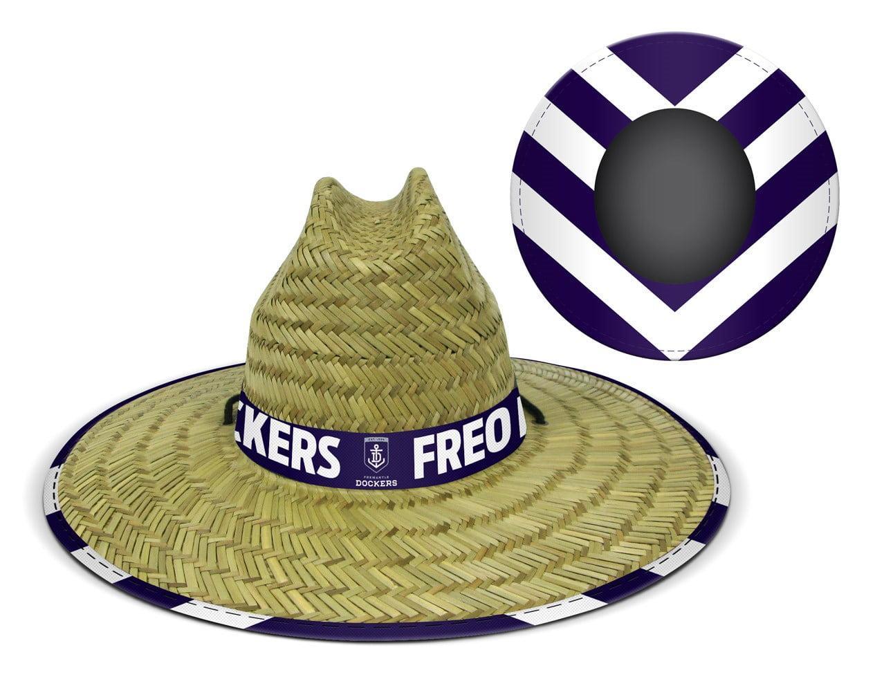 Fremantle Dockers Freo AFL Wide Brim Straw Hat Cap