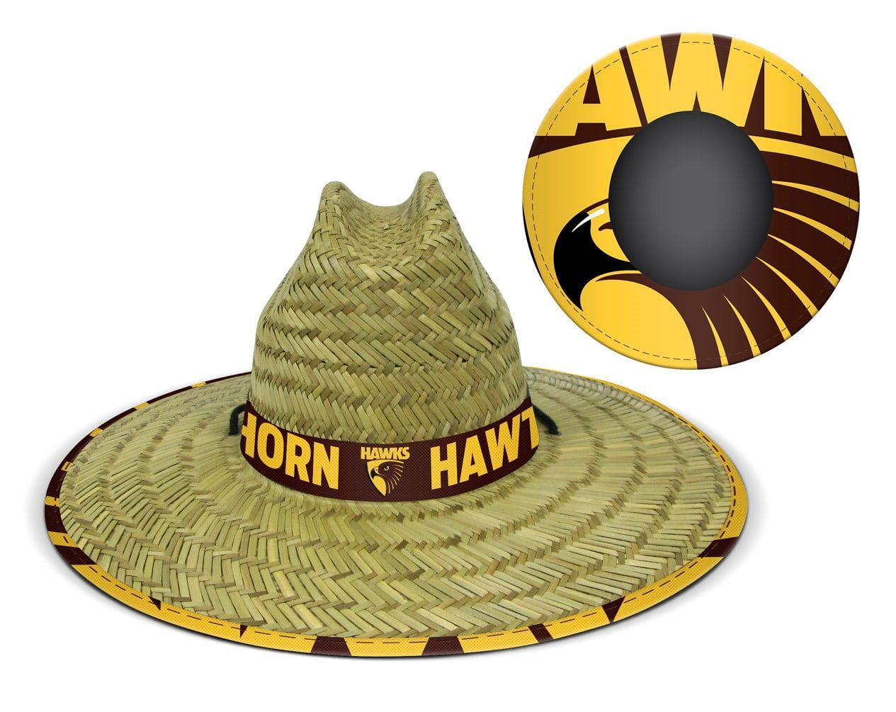 Hawthorn Hawks AFL Wide Brim Straw Hat Cap