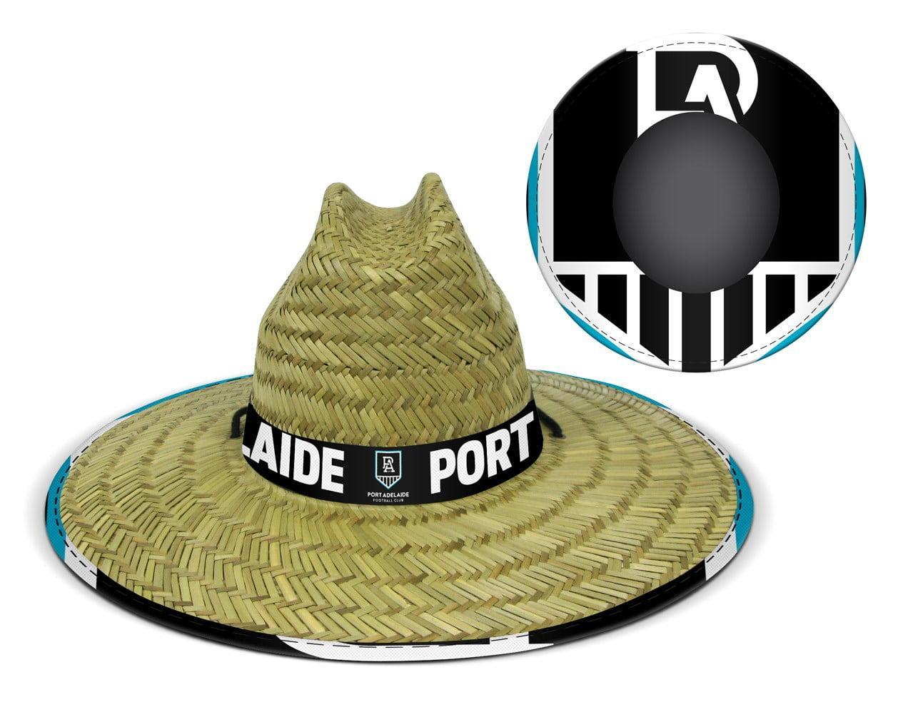 Adelaide Port Power AFL Wide Brim Straw Hat Cap