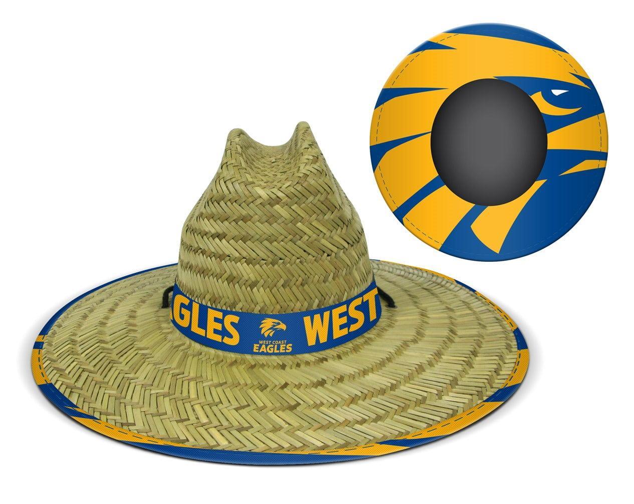 West Coast Eagles AFL Wide Brim Straw Hat Cap
