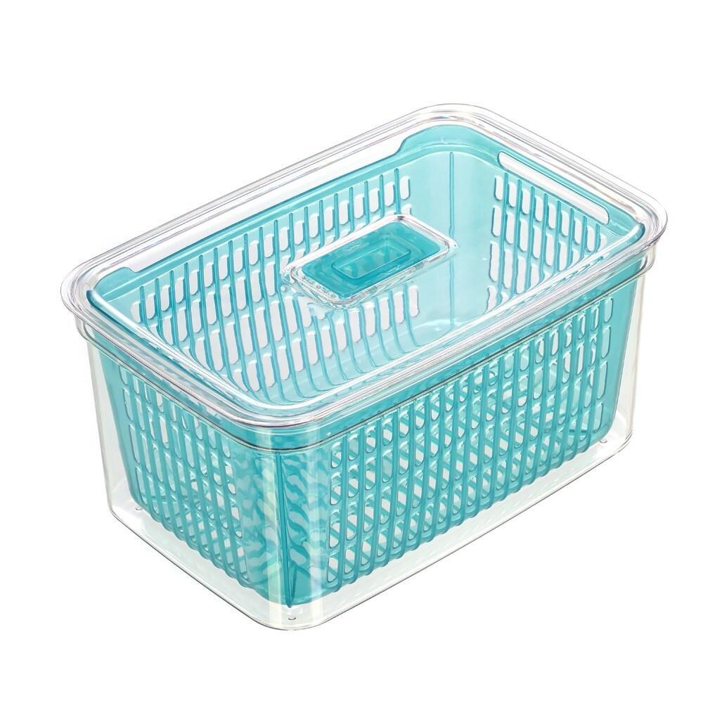 VEGETABLE FRIDGE STORAGE CONTAINERS 7.0L [6 Pack] 2 in 1 Colander Keep Fresh Box Fresh Produce Saver Veggie Fruit Storage Containers for Refrigerator