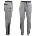 Mens Joggers Trousers Gym Sport Casual Sweat Track Pants Cuffed Hem w Zip Pocket - Light Grey, 6XL
