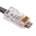 Cat5e Passthrough RJ45 Ends Connectors Cat5, 100pcs, Ethernet Cable Crimp Plugs Modular UTP 8P8C for Solid Wire and Standard Lan Clips CCTV Connector